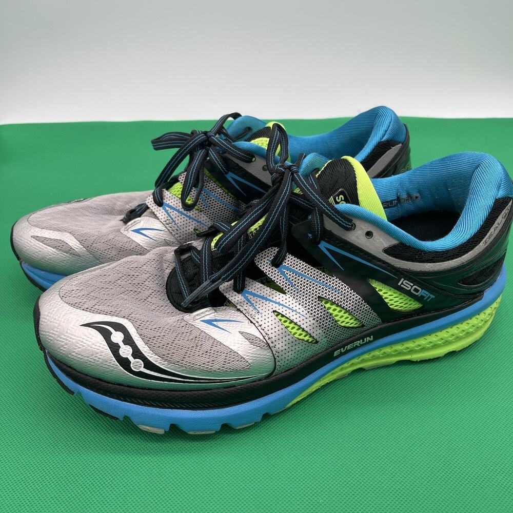 Saucony Zealot ISO 2 Men’s Running Shoes Blue Slime Silver Size 10USA